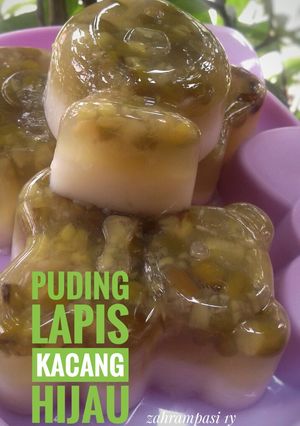 Foto resep Puding lapis kacang hijau