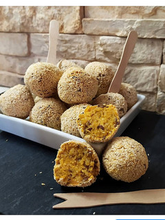 Foto di Bocconcini di zucca e pane cotti con la friggitrice ad aria