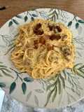 Carbonara (auténtica italiana) con pasta
