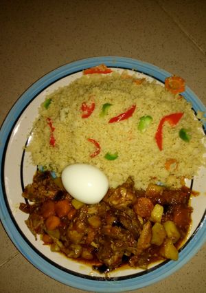 A picture of Cous cous nd stew.