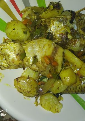 A picture of Baked fish with Irish.