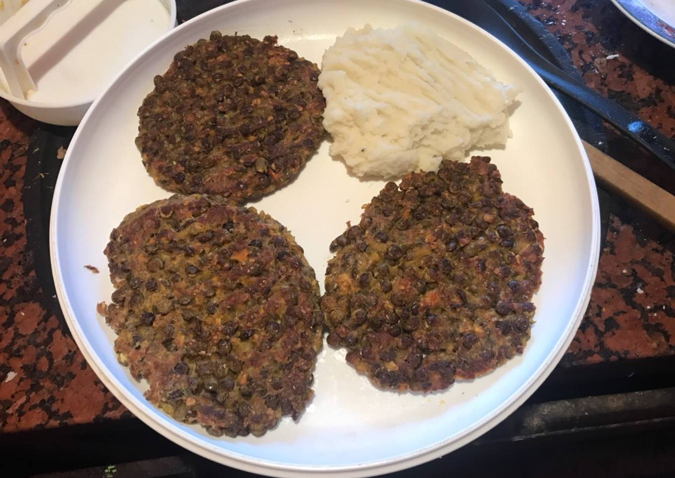 Hamburguesa de lentejas y verduras