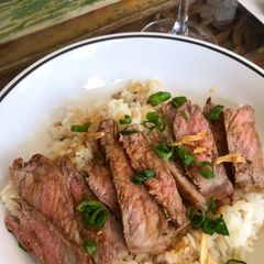 A picture of Steak and Garlic Rice.