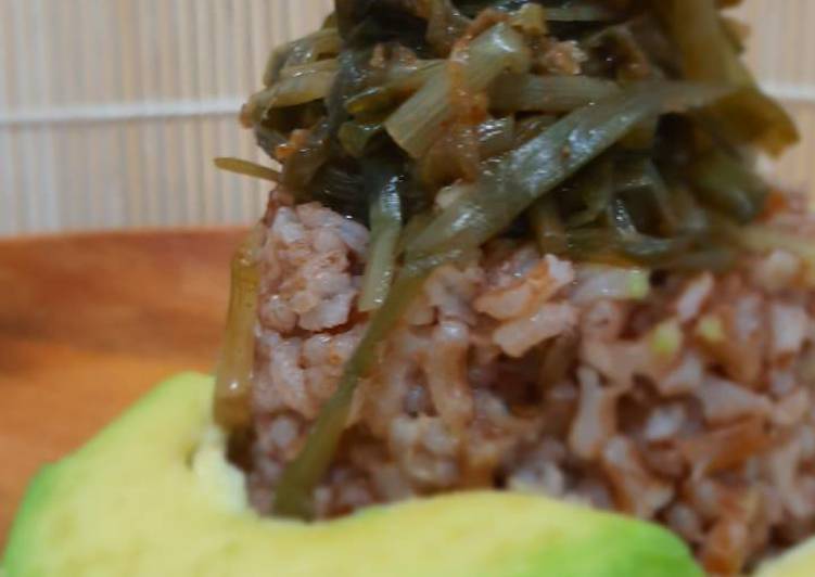 Avocado Rice with Kucai Kimchi