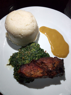 A picture of Panfriedpork,mirroandugali#teamalpha #luhyalocaldishes #maindish.