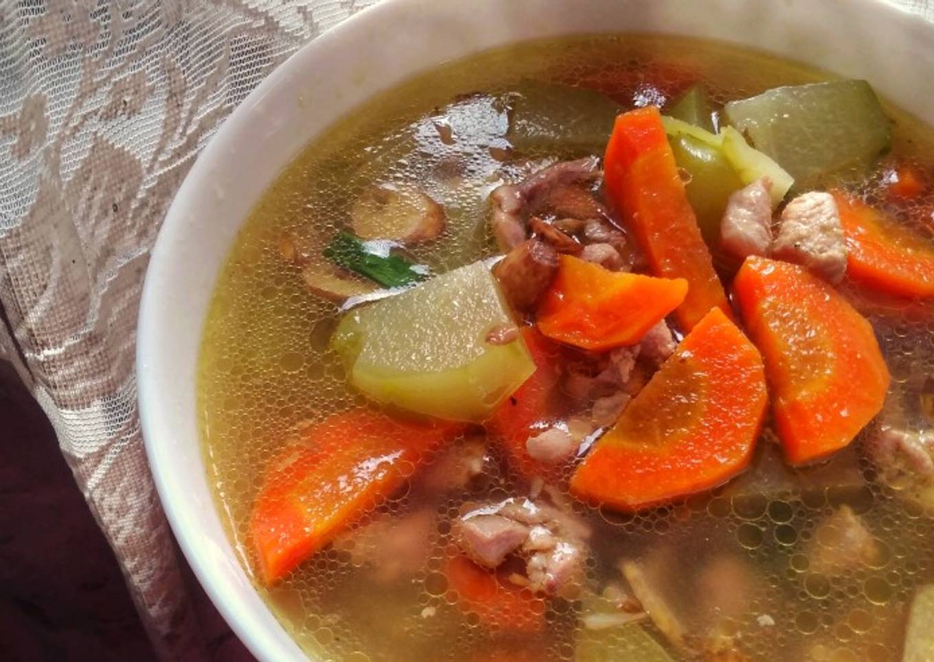 Sayur Bening Labu Siam Wortel dan Ayam
