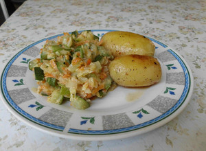 Una foto de Guiso de zapallo italiano -zucchini