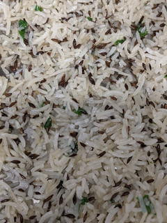 A picture of Leftovers - jeera rice/toasted cumin seeds rice.