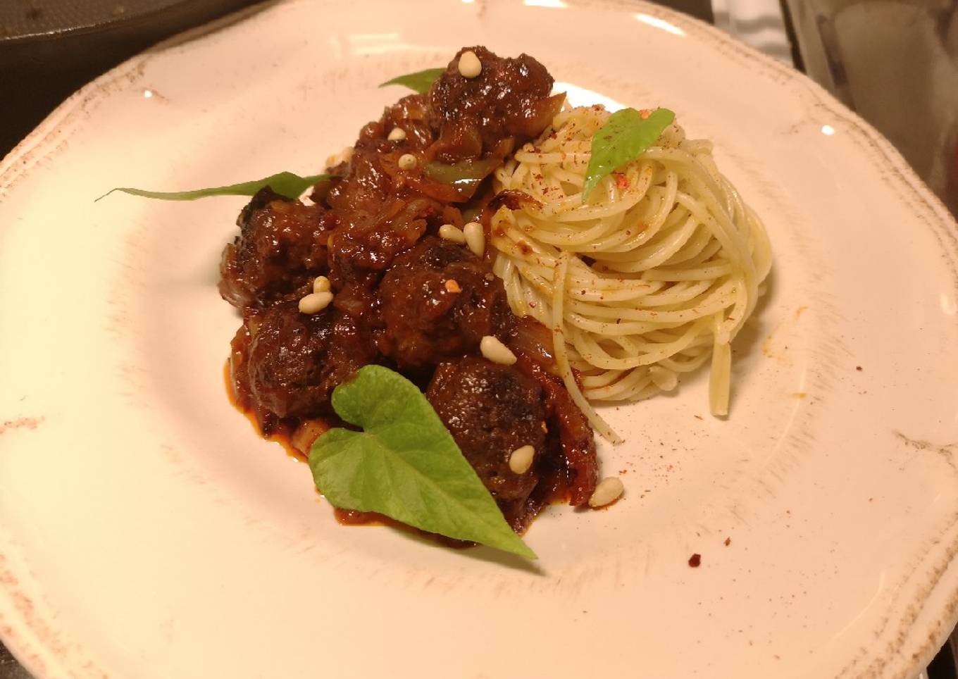 Vodka meatballs Spagetti