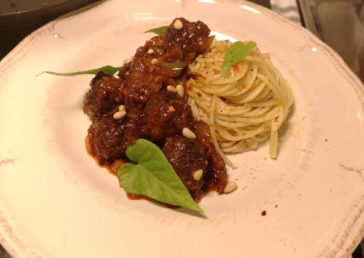 Recipe of Quick Vodka meatballs Spagetti