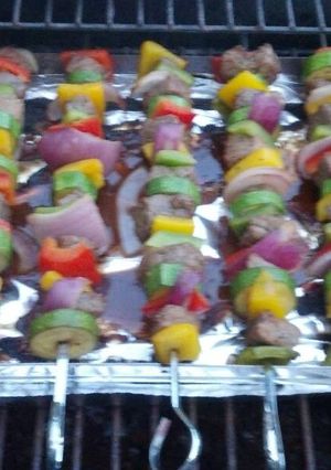 A picture of Kick ass kabobs .