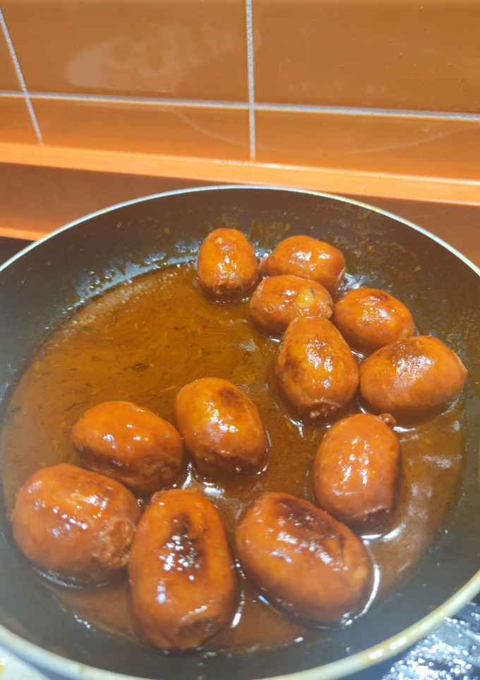 Una foto de Choricitos a la sidra con miel