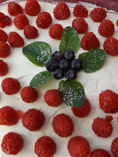 Una foto de Tarta de queso con frambuesas