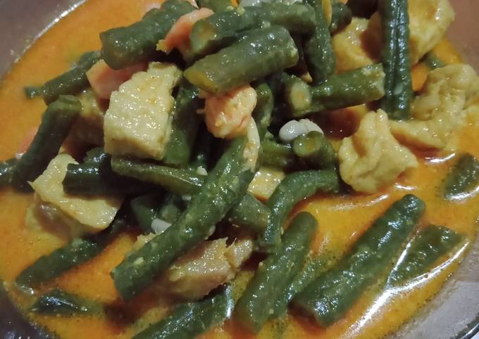 Cara  membuat Sayur Kacang Panjang Tahu Kuah Santan dijamin sedap