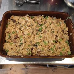 A picture of Vegan Mushroom and Chestnut Stuffing.