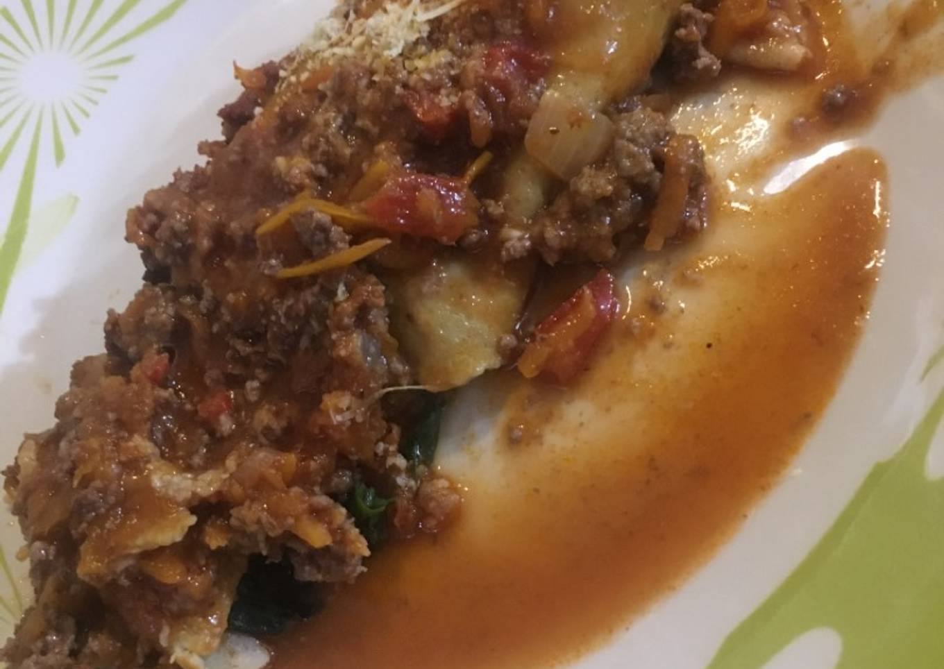 Canelones de acelga con salsa boloñesa !! 😋😋