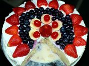 A picture of strawberry dessert with sweetened condensed milk
