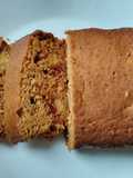 Torta de plátano macho maduro, avena y bocadillo de guayaba