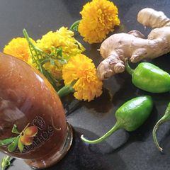 A picture of Green chilli Imlee ginger sauce.