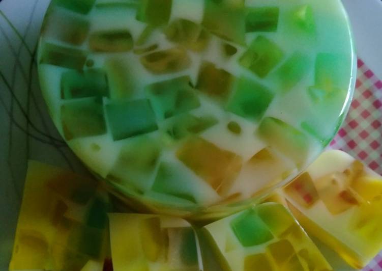 Langkah Mudah untuk Menyiapkan Puding mozaik (susu) yang Lezat