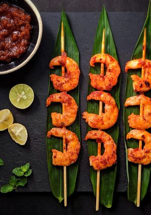 A picture of Asian-style Prawns.