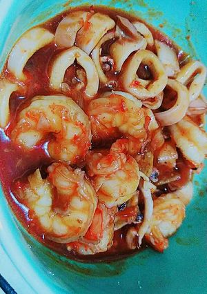 Foto resep Cumi Udang Saus Asam Manis Pedas 🦑🦐🥢