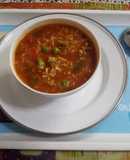 Schezwan noodles soup