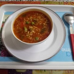 A picture of Schezwan noodles soup.