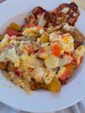 Batatas fritas com ovos