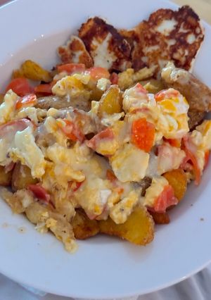 Foto de Batatas fritas com ovos