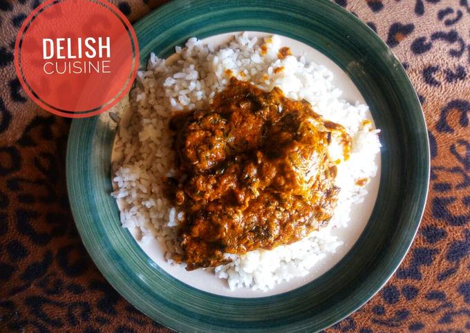Steps to Prepare Homemade White rice and banga stew