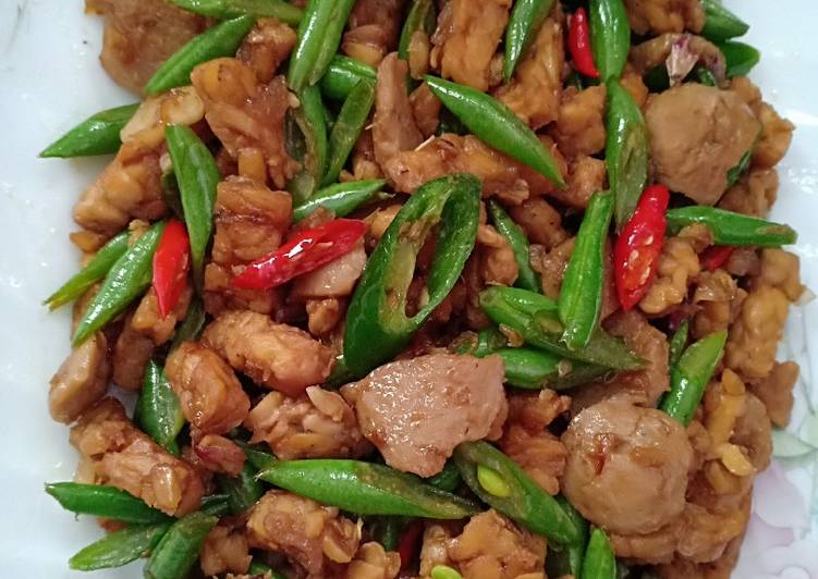 Easiest Way to Cook Perfect Oseng Buncis Tempe Teriyaki