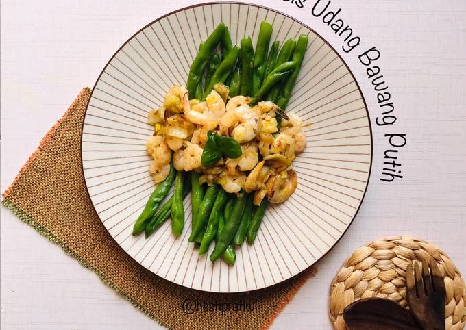 Resep Cah Buncis Udang Bawang Putih, Enak