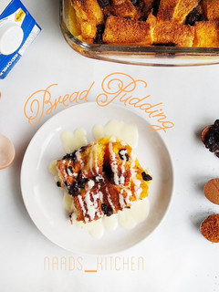 Foto resep Cinnamon Bread Pudding with Vla Custard