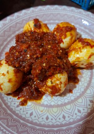 Foto resep Sambal balik telur bumbu bali
