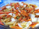 Tumis sayur simple (sawi, wortel, kentang)