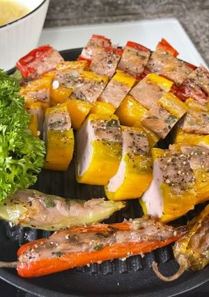 Hình của món Ớt trái cây nhồi chả thác lác.