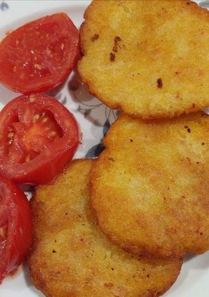 عکسی از دستور کوکو سیب زمینی ساده بدون گوشت و تخم مرغ🥔