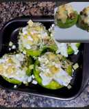 Zapallitos de tronco rellenos de Seitán y quesos
