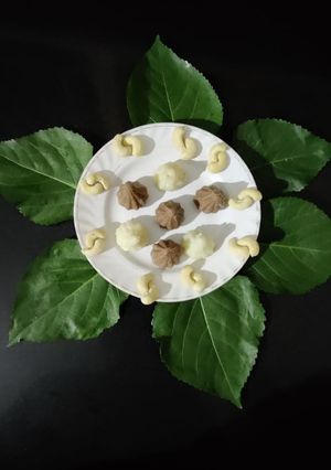 કાજુ લીલા નાળીયેર વીથ કોકો લાડુ (Kaju Lila Nariyel With Coco Laddu Recipe In Gujarati) રેસીપી મુખ્ય ફોટો