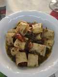Fresh Paccheri with Shrimp and Basil Pesto