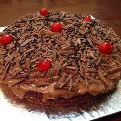 A picture of Eggless chocolate cake.