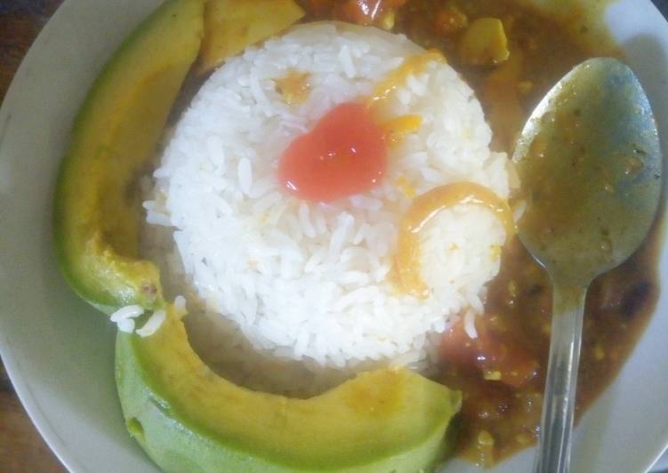 Easy Cheap Dinner Creamy Egg Curry and milk Rice