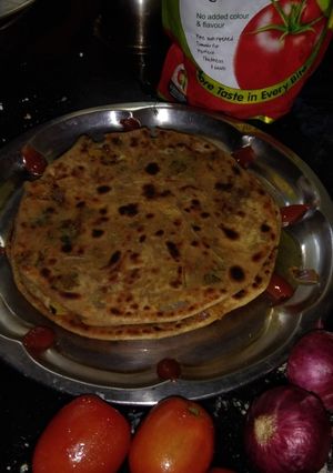 कोबी कांदा टोफू स्टफ्फ पराठा (kobi kanda tofu stuffed paratha recipe in marathi) रेसिपी चे मुख्य फोटो 