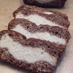 A picture of Banana Bread with Cheesecake Filling.