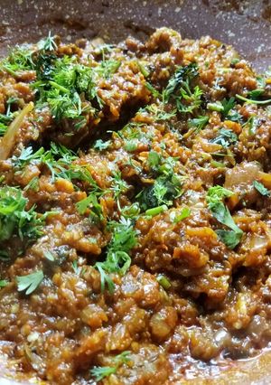 A picture of Vangyache (baingan) bharta.