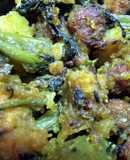 Malabar spinach mix veg stir fry