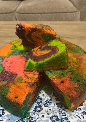 Foto resep Bolu marmer rainbow