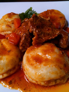 Una foto de Sorrentinos de Calabaza y Muzarella