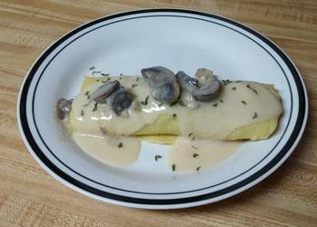 Easiest Way to Cook Yummy Savory Chicken and Mushroom Crepe Filling